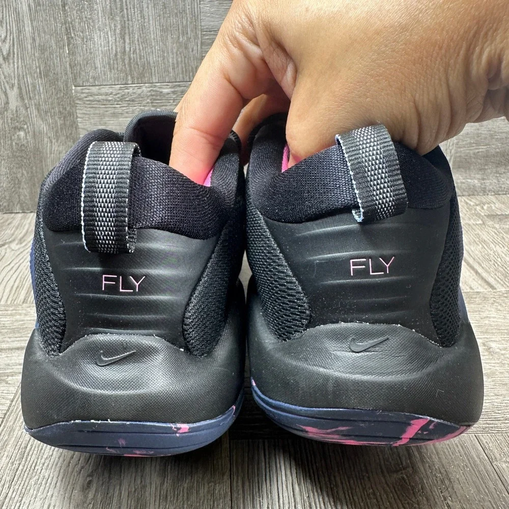 Nike Basketball Shoes 4.5Y Black Pink Navy Athletic Sneakers NEW FN4384-003